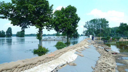 Die Elbe nahe Neu Darchau beim Hochwasser 2013