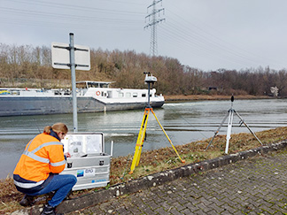 Messstelle zur Erfassung von Schiffslärm am Rhein-Herne-Kanal