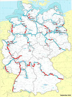 Karte der Bundeswasserstraßen